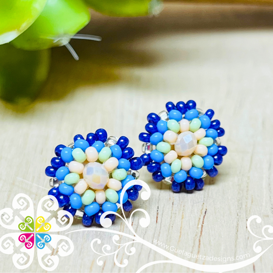 Beaded Flower Studs