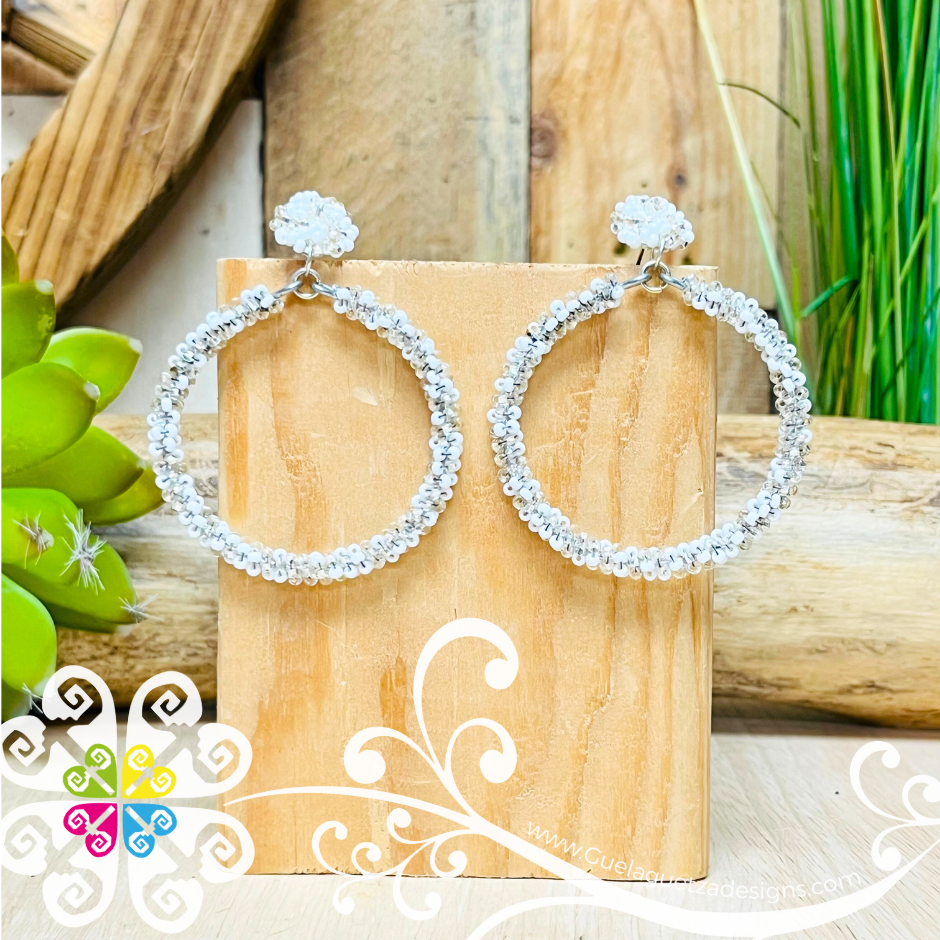 Arracada Stud Hoops - Beaded Earrings