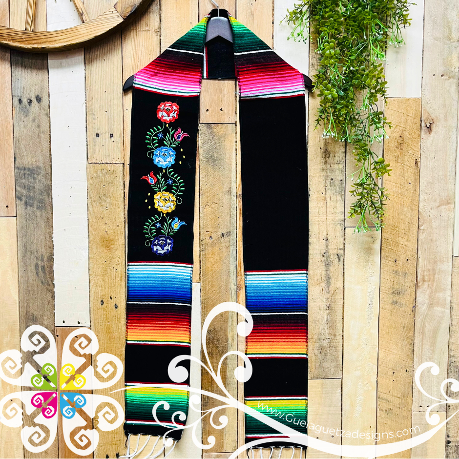 Tehuana Flowers Sarape Graduation Stole