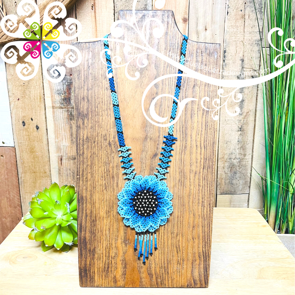 Sunflower Beaded Necklace - Huichol Jewelry