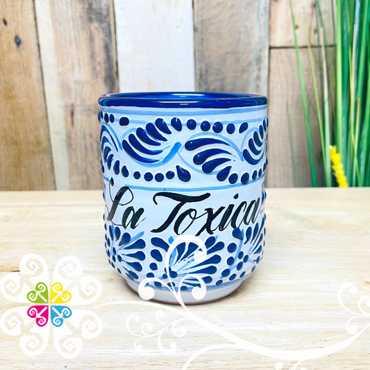 La Toxica  Blue Talavera Mug - Single Talavera Mug