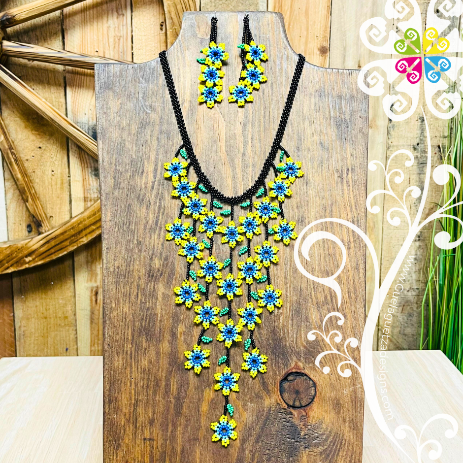 Daisy Waterfall Beaded Set