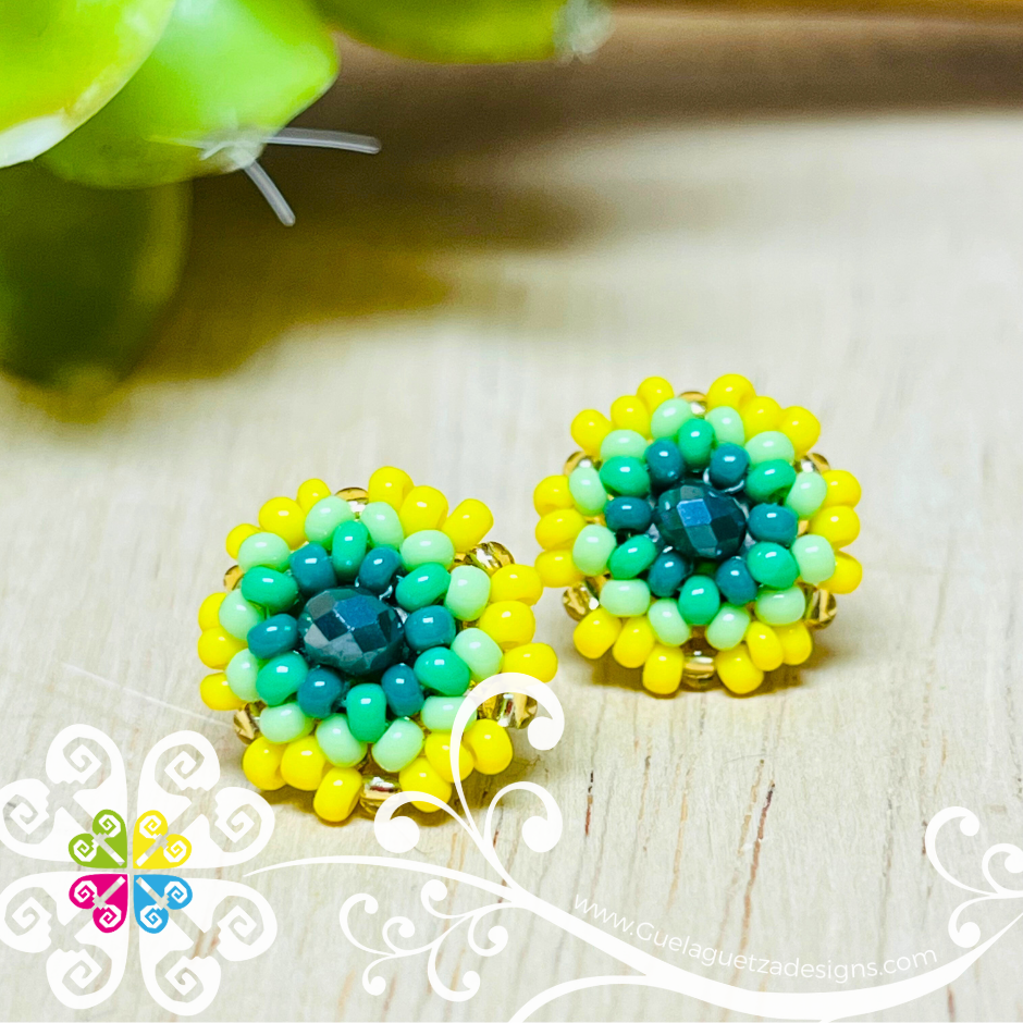 Beaded Flower Studs