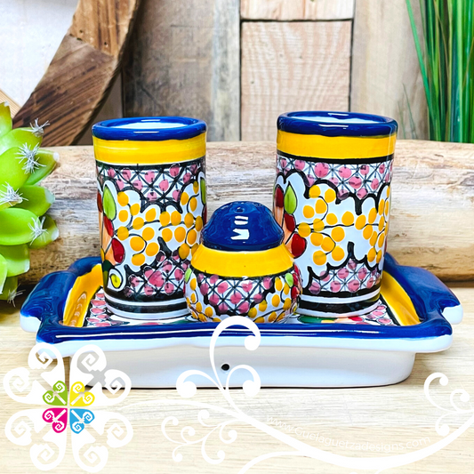 Tequilero Tray Set - Multicolor Talavera