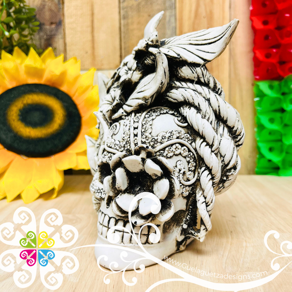 Large Catrina Floreada - Artisan Day of Dead Resin Skull