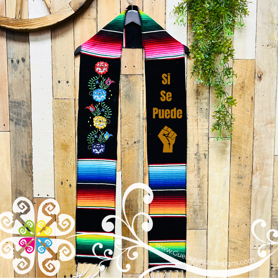 Tehuana Flowers Sarape Graduation Stole