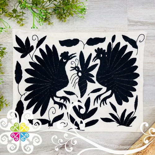 Black Otomi Decorative Pillow Cases - with Zipper