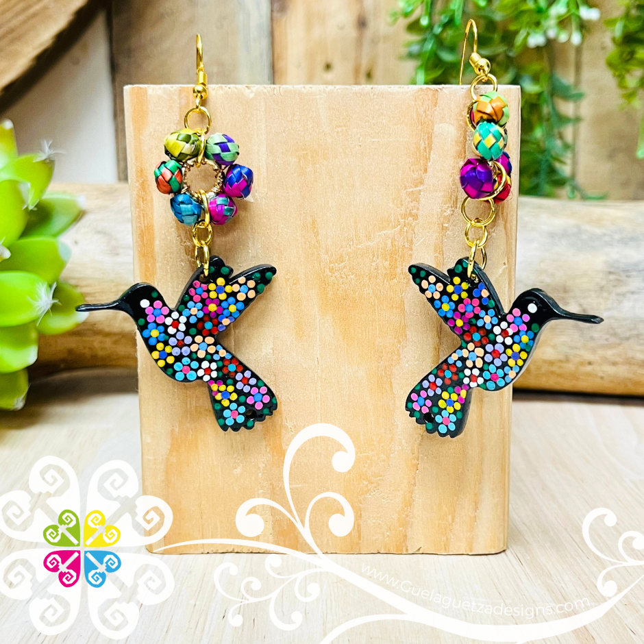 Colibri Wood Earrings - Palm Earrings