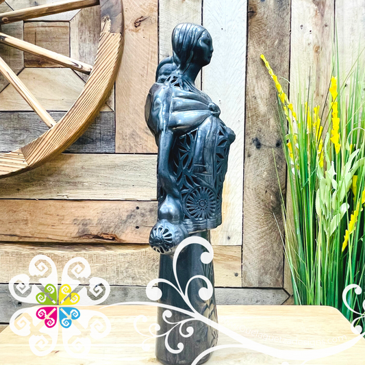 Motherhood Statue - Black Clay Oaxaca