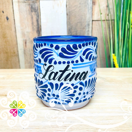 Latina  Blue Talavera Mug - Single Talavera Mug