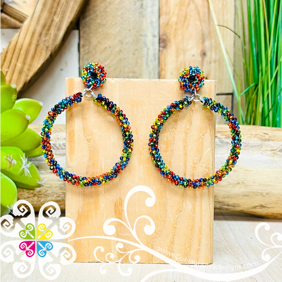 Arracada Stud Hoops - Beaded Earrings