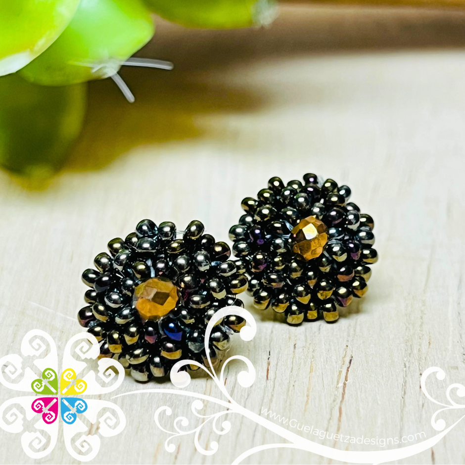 Beaded Flower Studs