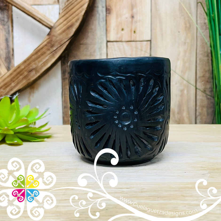 Black Clay Calado Mug - Barro Negro Oaxaca