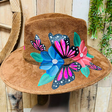 Brown Sencillo Velvet Hat - Hand Painted Fall Hat