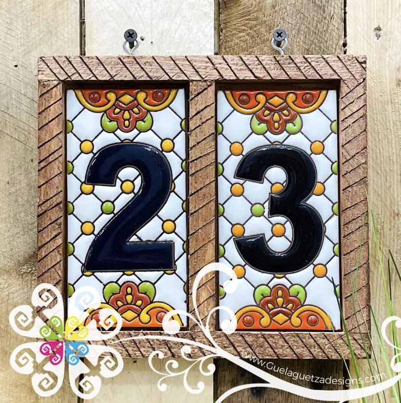 Wood Frame for Mexican Number Tiles - Home Decor