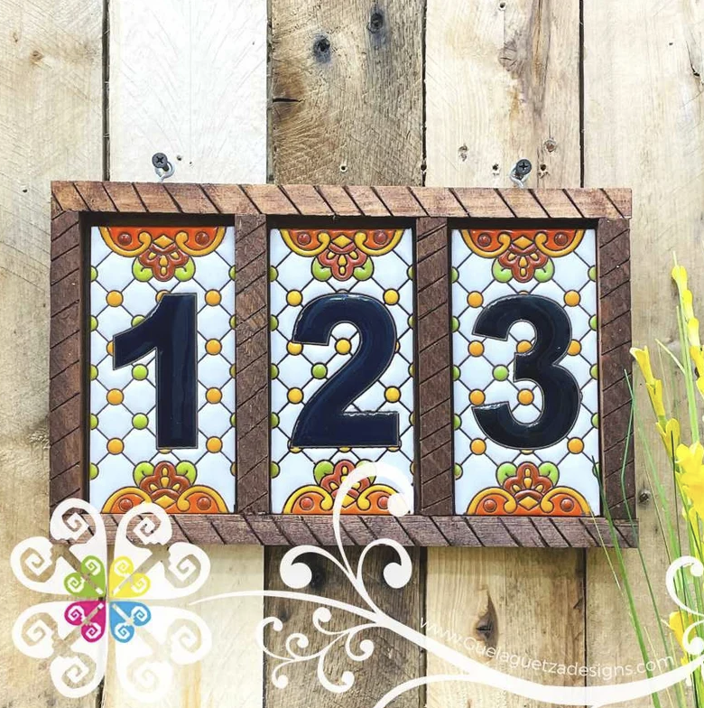 Wood Frame for Mexican Number Tiles - Home Decor