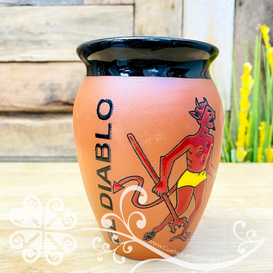 Set of 4 Loteria Cantarito Cup - Set Clay Cantarito