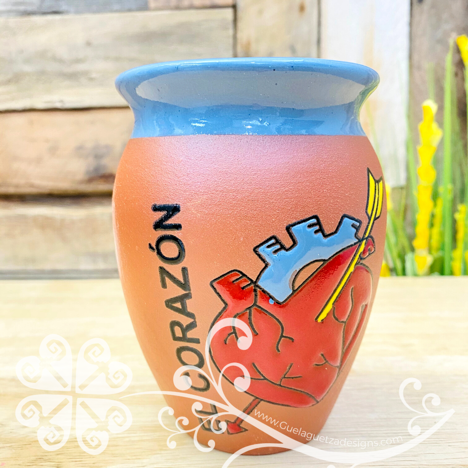 Set of 4 Loteria Cantarito Cup - Set Clay Cantarito