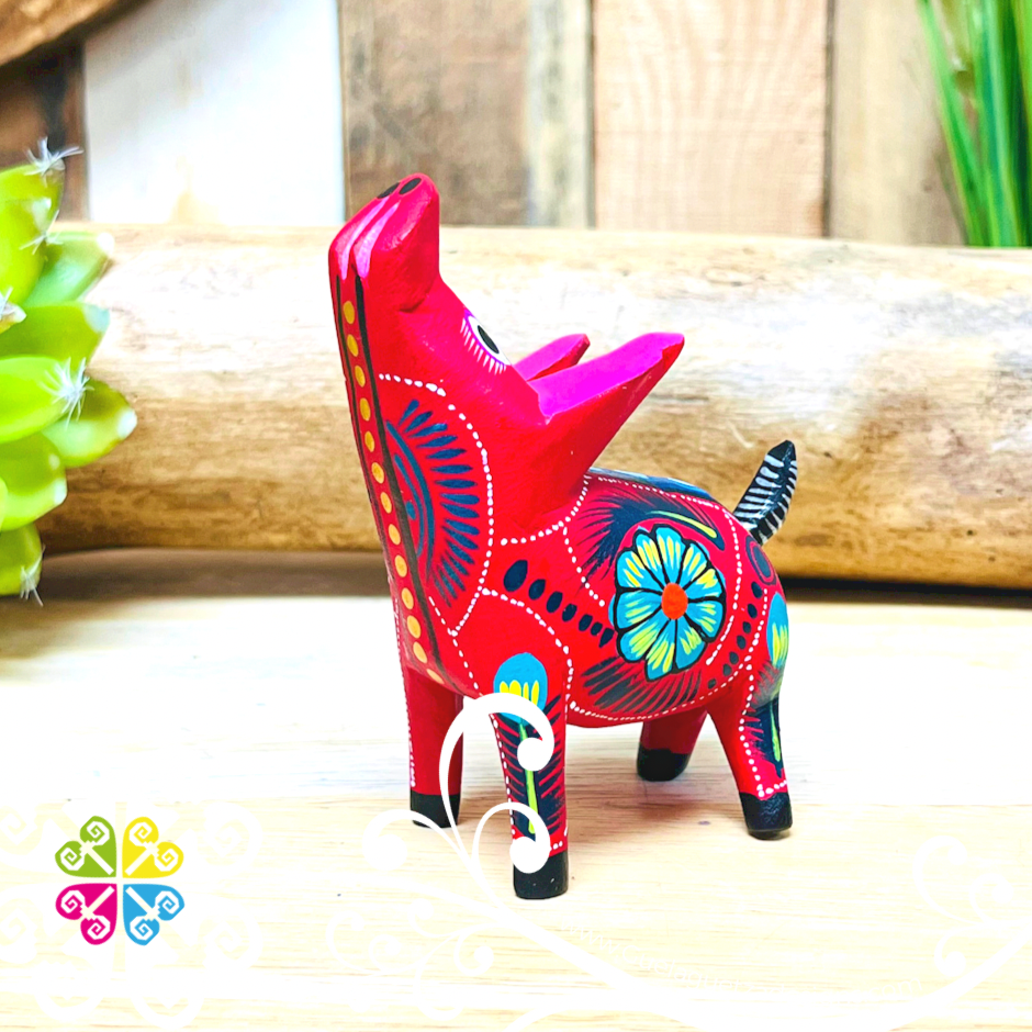 Small Piggy Alebrije - Handcarve Wood Decoration Figure