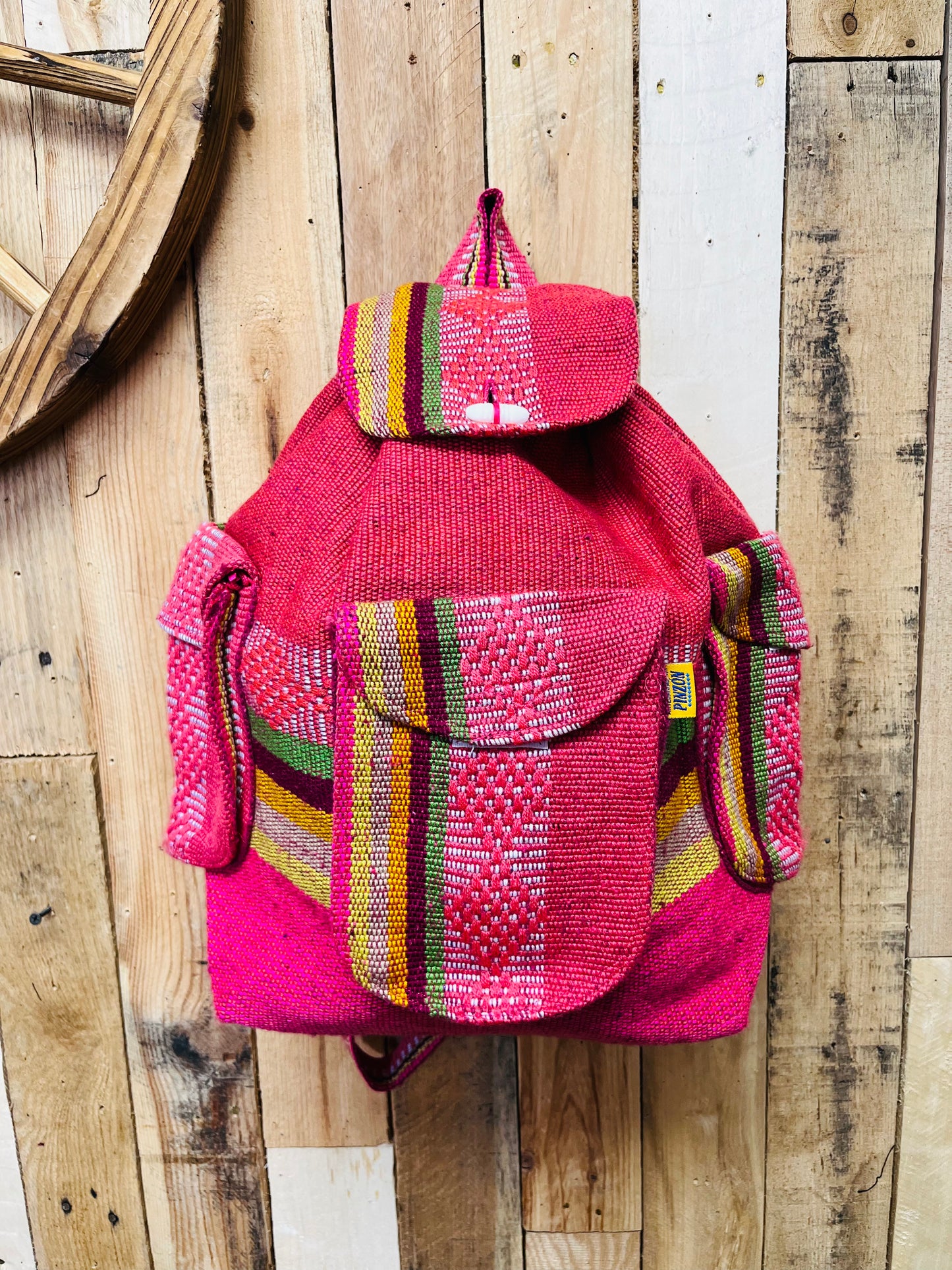 Large Boho Backpack with 3 Pockets - - Mochila Escolar