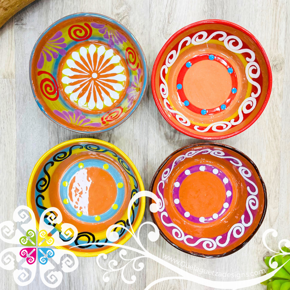 Set of 4 Plato Hondo Pozolero - Set Clay Bowl Plates