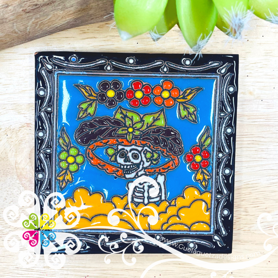 Elegant Catrina Coaster Tile - Single Day of the Dead Coaster