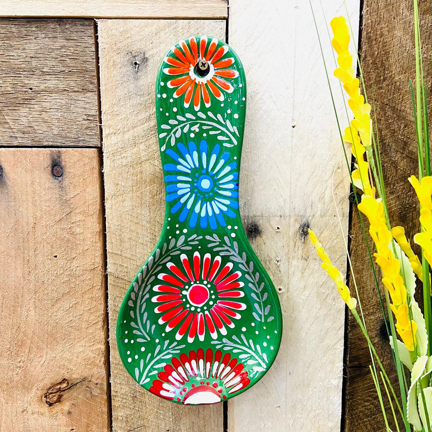 Flowers Hand Painted Spoon Rest