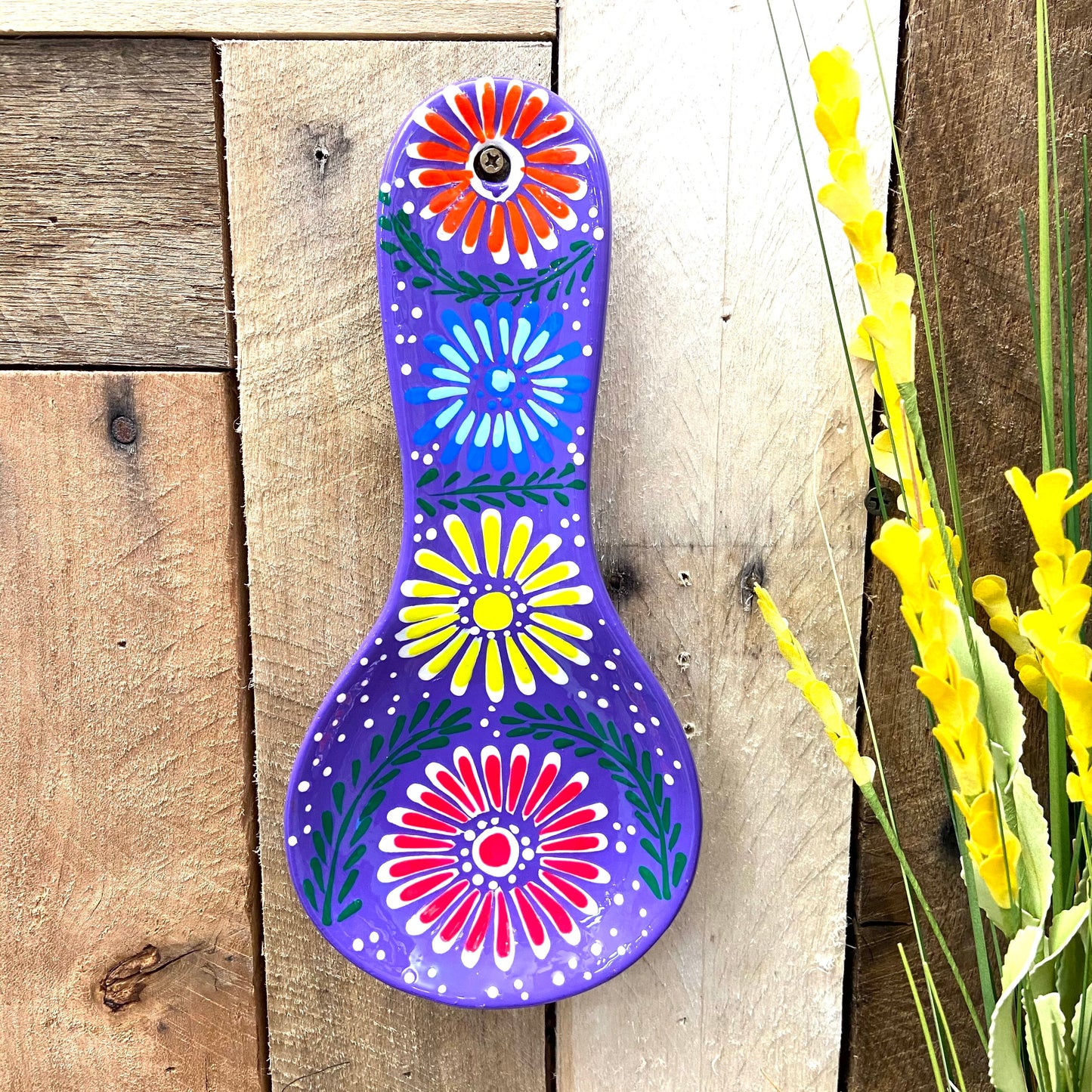 Flowers Hand Painted Spoon Rest