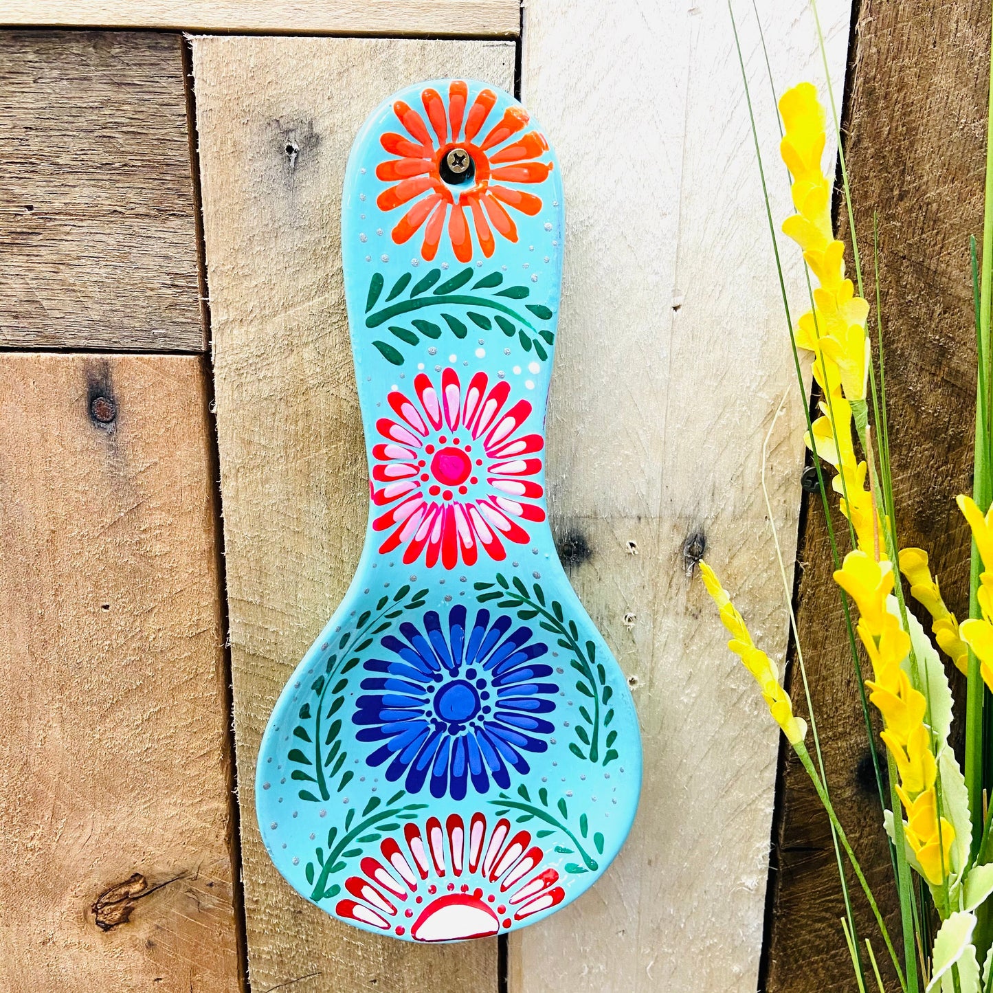 Flowers Hand Painted Spoon Rest