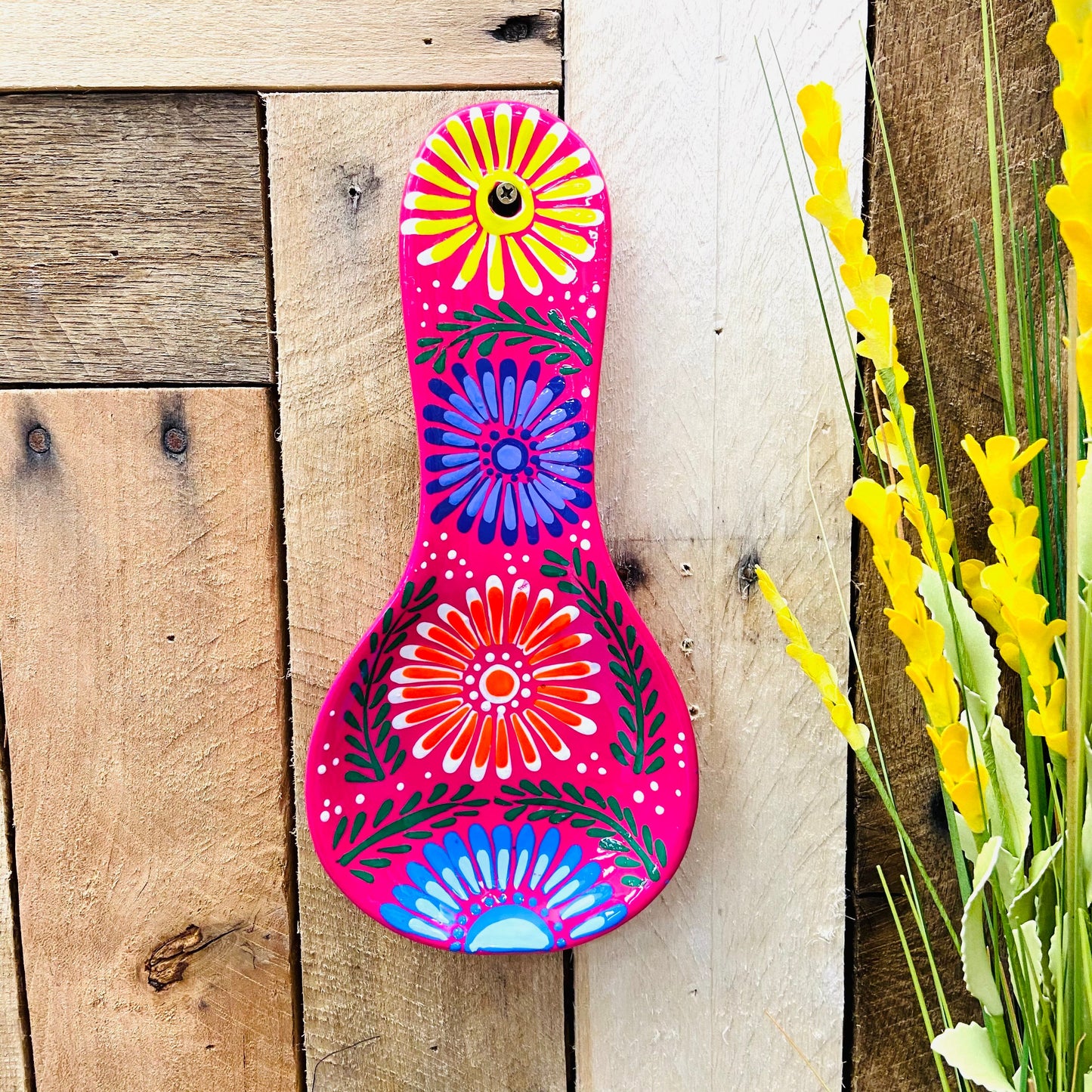 Flowers Hand Painted Spoon Rest