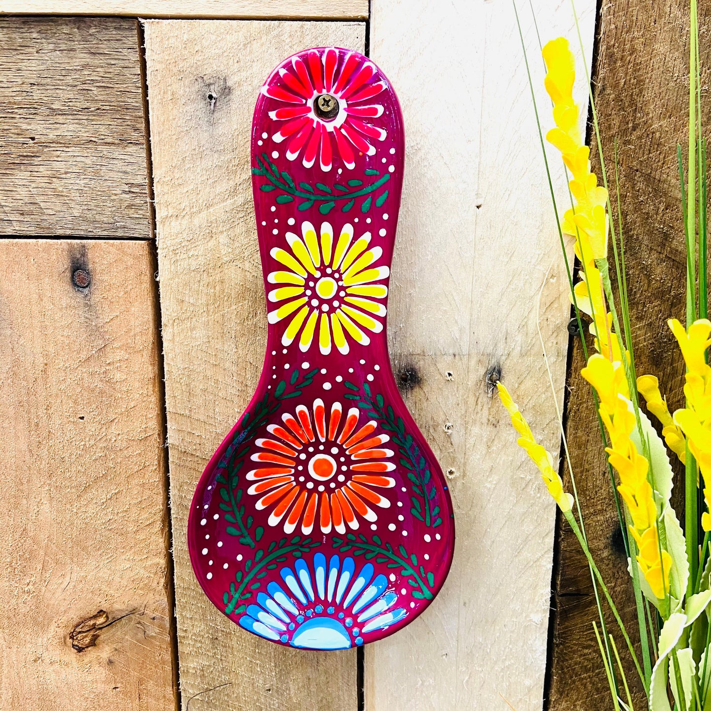 Flowers Hand Painted Spoon Rest