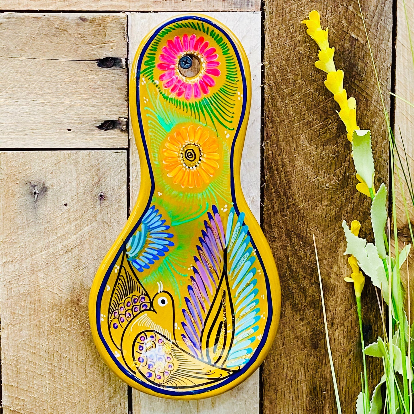 Flowers Hand Painted Spoon Rest