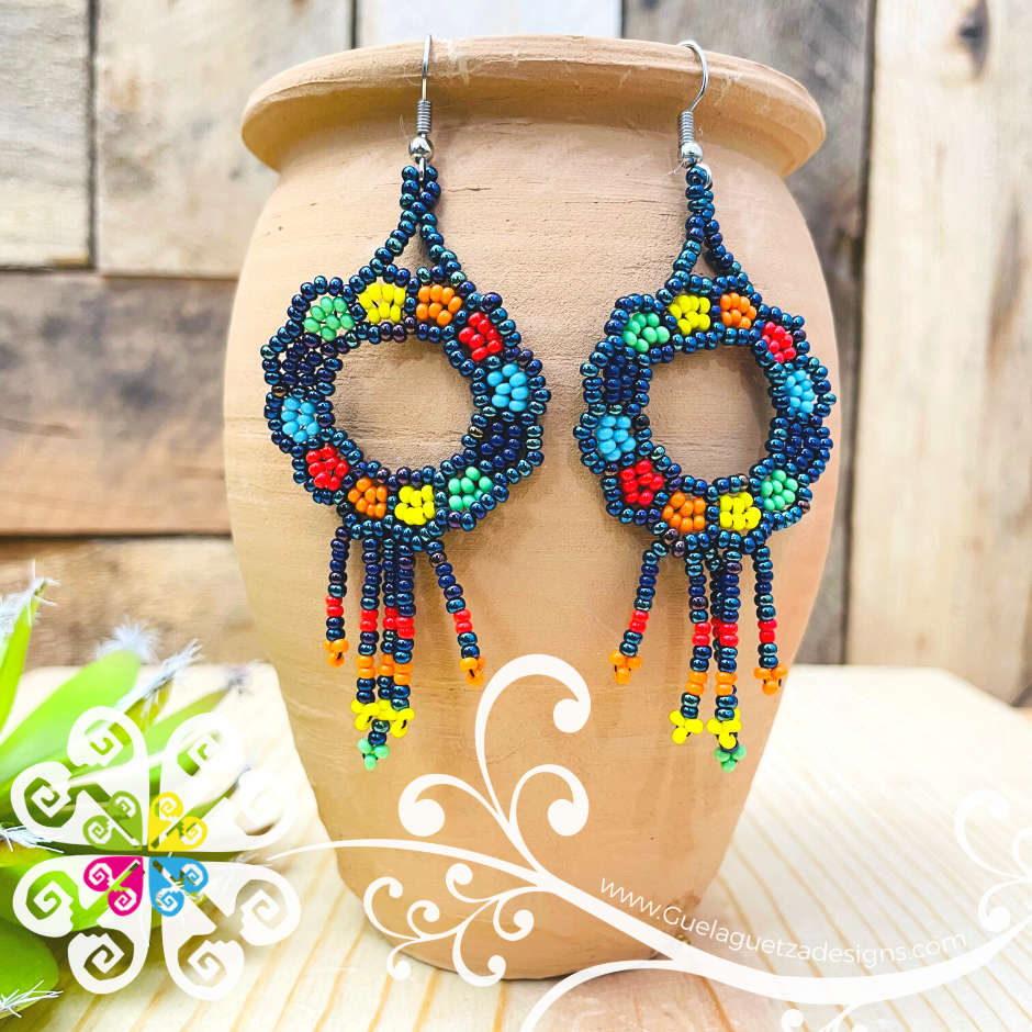 Flower Wreath Beaded Earrings