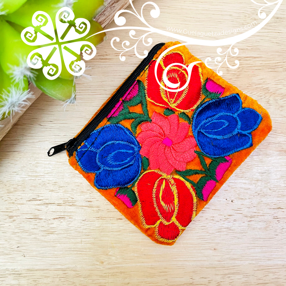 Embroidery Velvet Coin Purse - Monedero