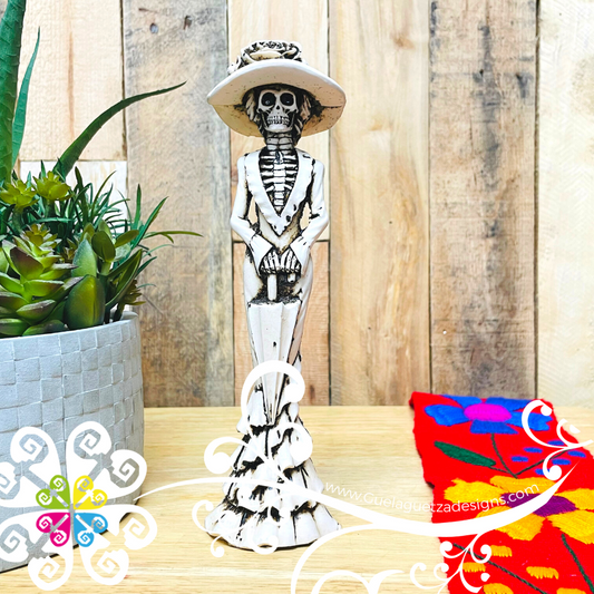 Medium Catrina with Umbrella  - Day of the Dead Decoration Resin Statue