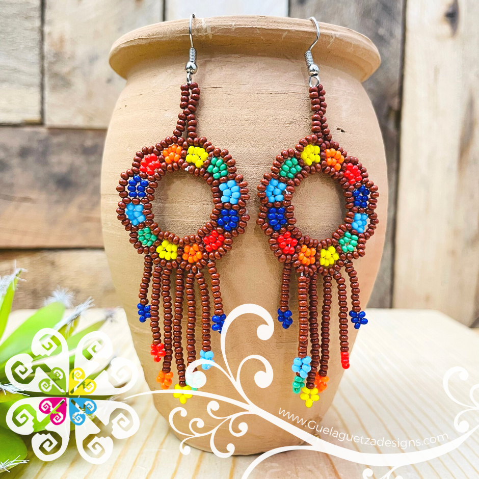 Flower Wreath Beaded Earrings