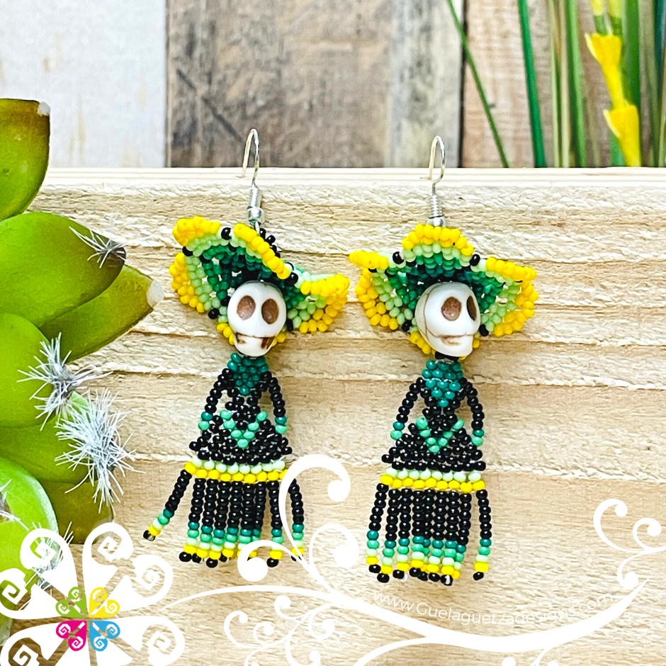 Beaded Dancing Catrina Earrings