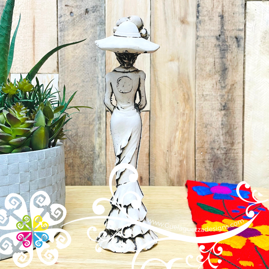 Medium Catrina with Umbrella  - Day of the Dead Decoration Resin Statue