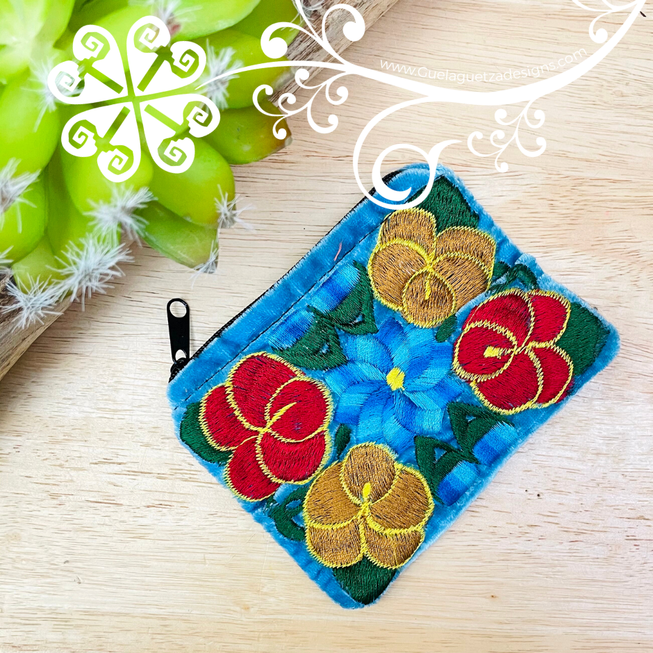 Embroidery Velvet Coin Purse - Monedero