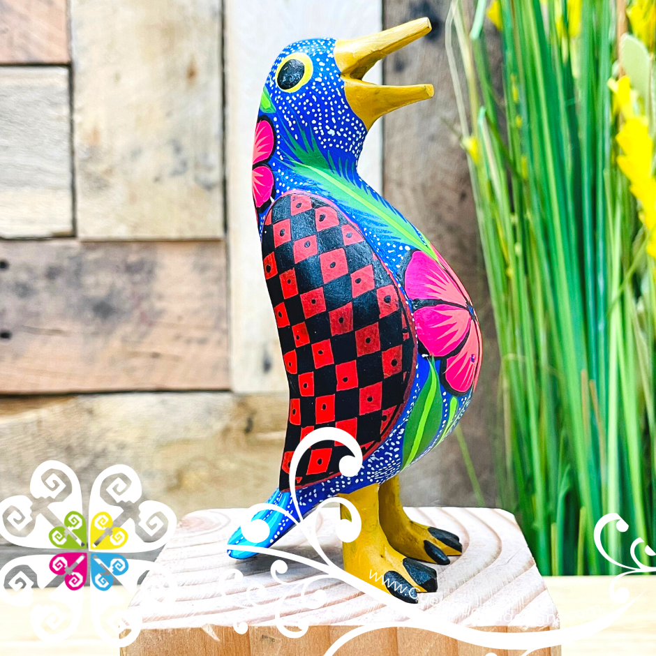 Medium Penguin Alebrije- Handcarve Wood Decoration Figure