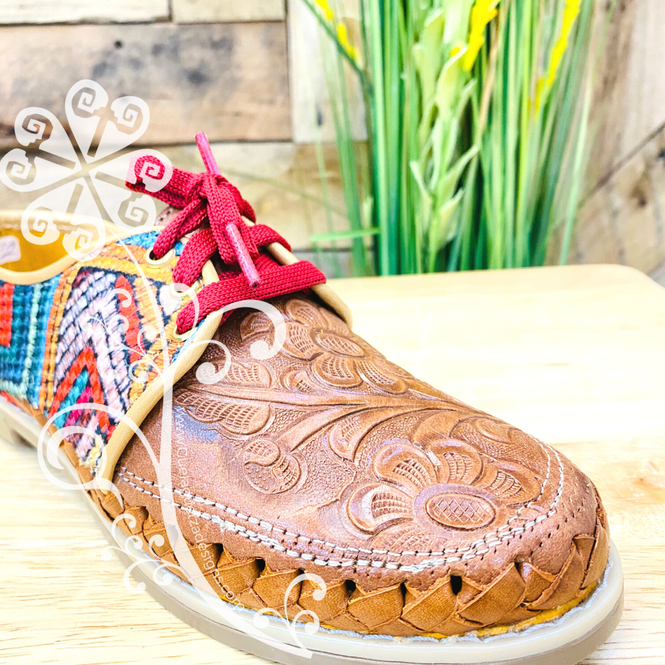 Multicolor Triangules - Loafers Artisan Leather Women Shoes