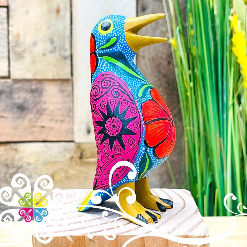 Medium Penguin Alebrije- Handcarve Wood Decoration Figure