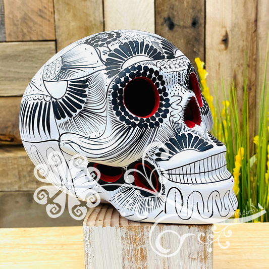 Large Solid Colors Hand Painted Sugar Skull  - Calaverita Guerrero