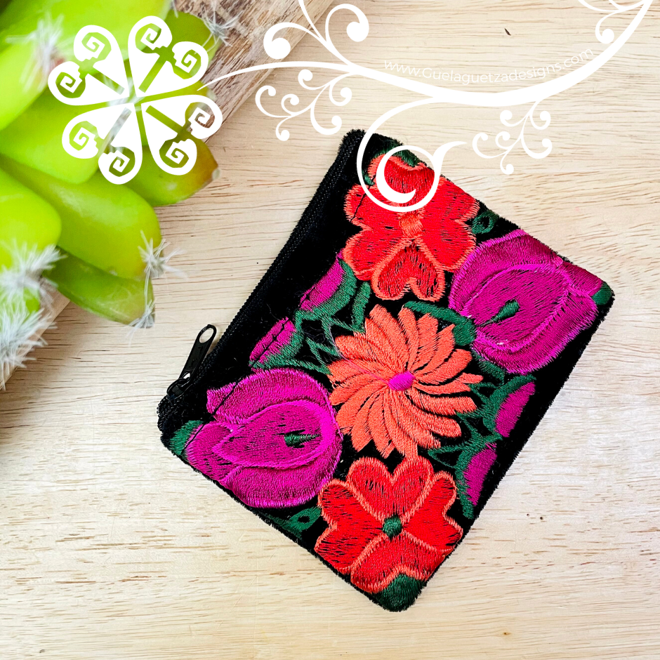 Embroidery Velvet Coin Purse - Monedero