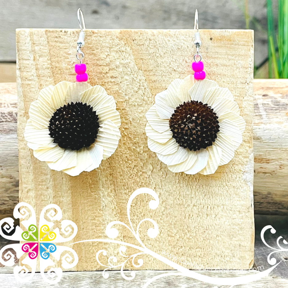 Flower Earrings - Corn Husk