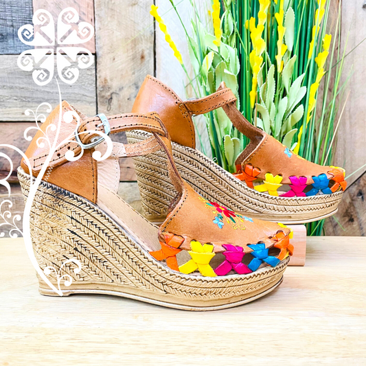 Natural Flowers Wedges Women Shoes