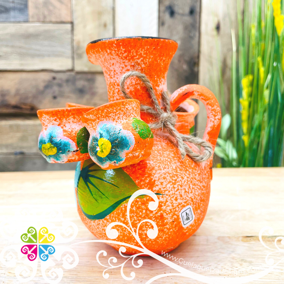 Clay Pitcher Set - 6 Cups – Guelaguetza Designs