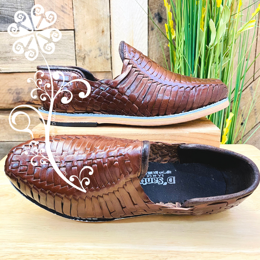 Dark Brown Tejido Leather Men Shoes