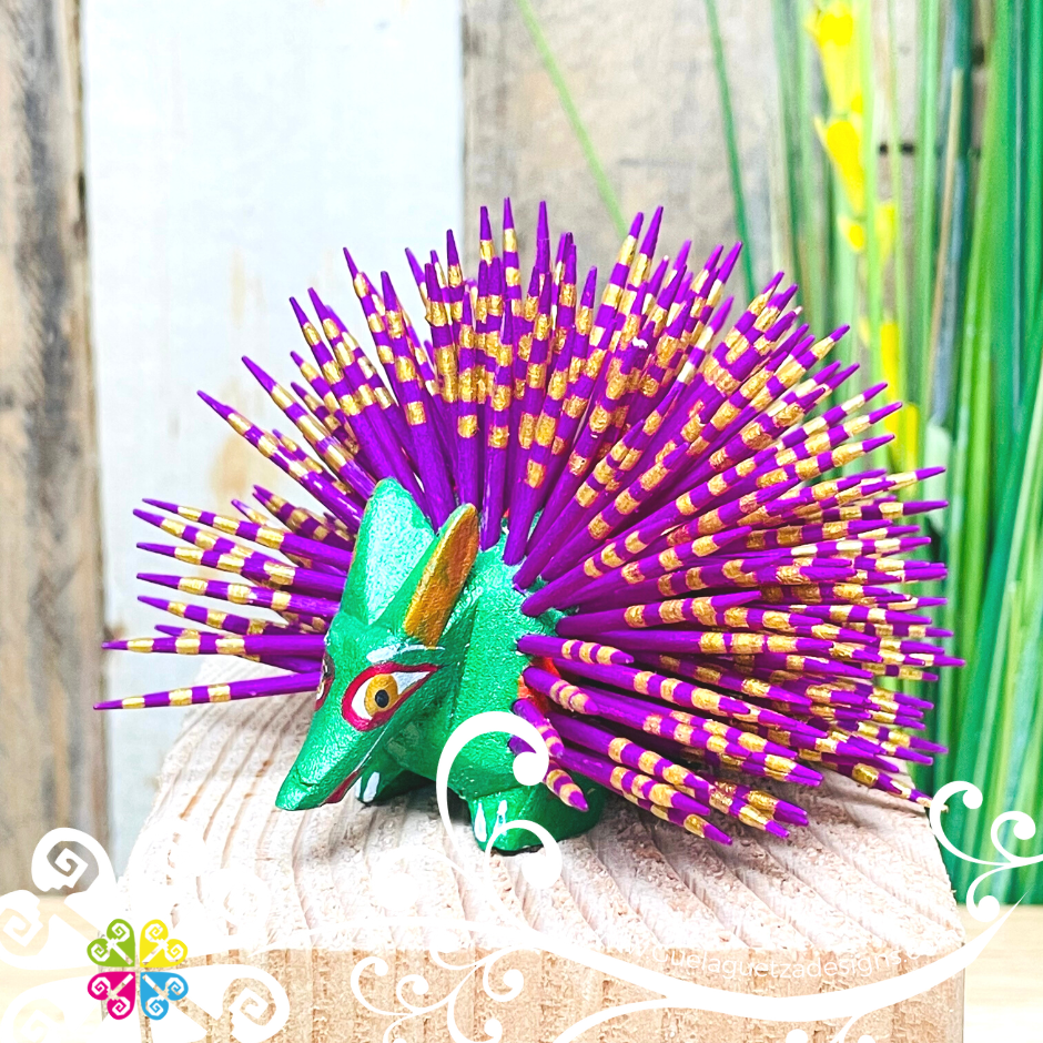 Medium Porcupine Alebrije- Handcarve Wood Decoration Figure