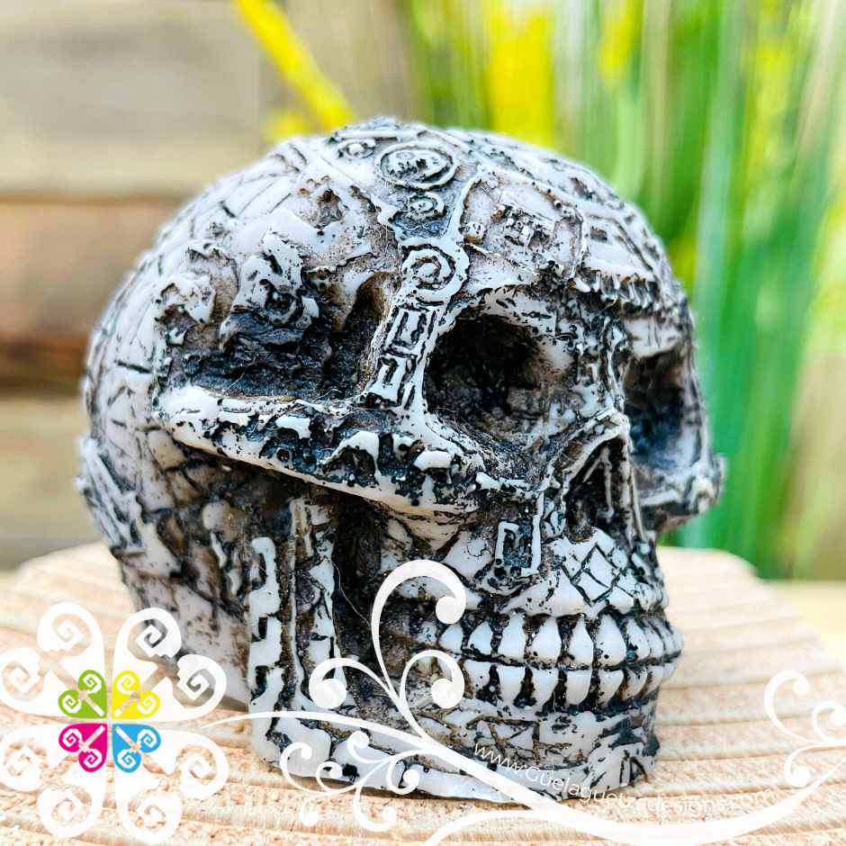 Mini Azteca- Artisan Day of Dead Resin Head